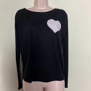 WE ARE MASSIV Black Long Sleeve Tee with White Heart